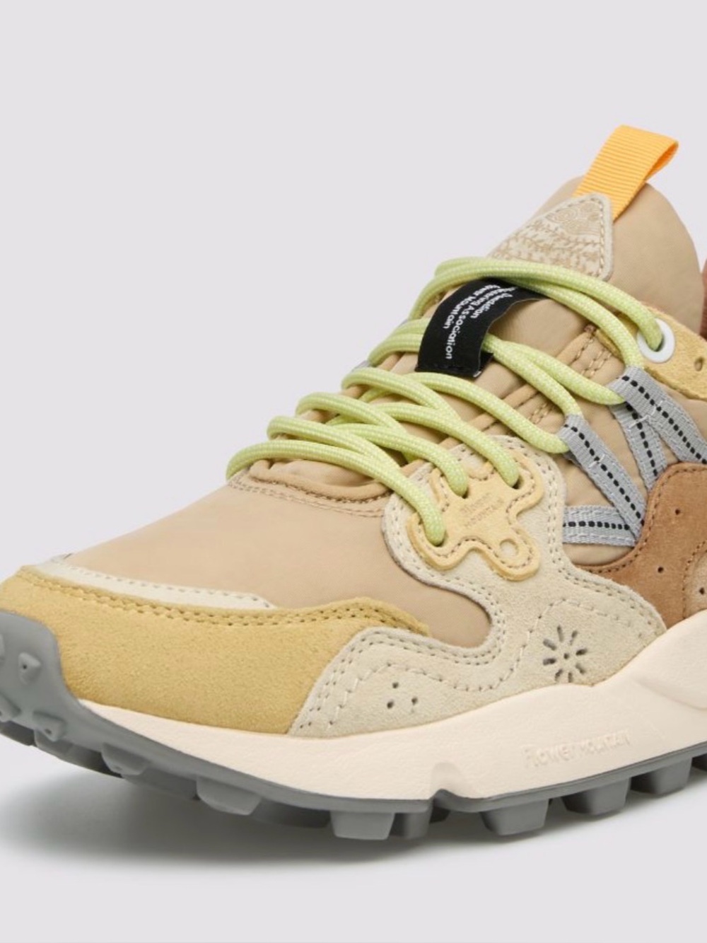 NWT Flower Mountain YAMANO 3 UNI Suede technical fabric sneakers - Beige-Yellow - Picture 2 of 16